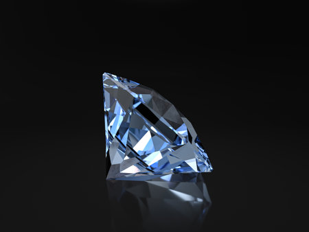 Diamond on a black background. 3d illustration.の写真素材