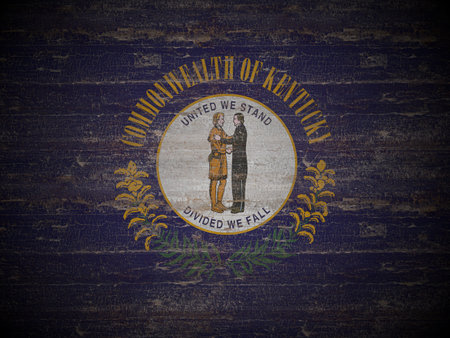 Old wooden Kentucky state flag background. 3d illustration.の写真素材