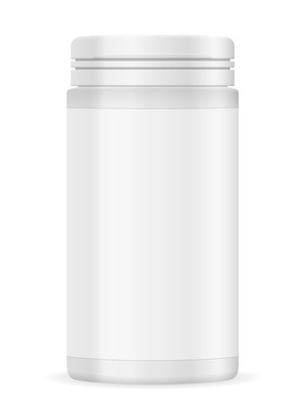Plastic jar on a white background. Vector illustration.のイラスト素材