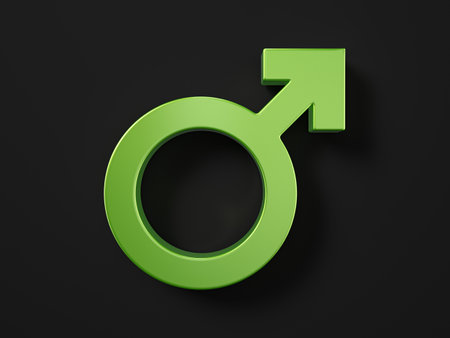 Gender man symbol on a black background. 3d illustration.の写真素材