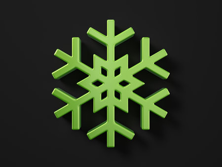 Snowflake symbol on a black background. 3d illustration.の写真素材