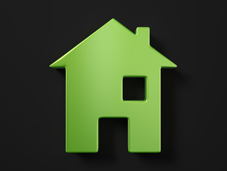 House symbol on a black background. 3d illustration.の写真素材