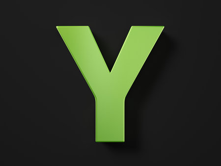 Car paint letter Y on a black background. 3d illustration.の写真素材