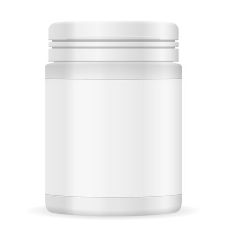 Plastic jar on a white background. Vector illustration.のイラスト素材