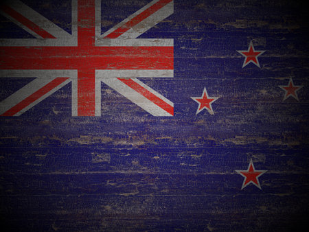 Old wooden New Zealand flag background. 3d illustration.の写真素材