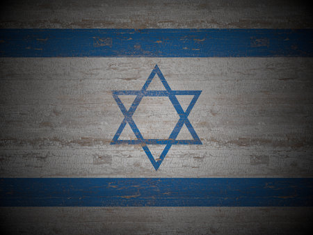 Old wooden Israel flag background. 3d illustration.の写真素材