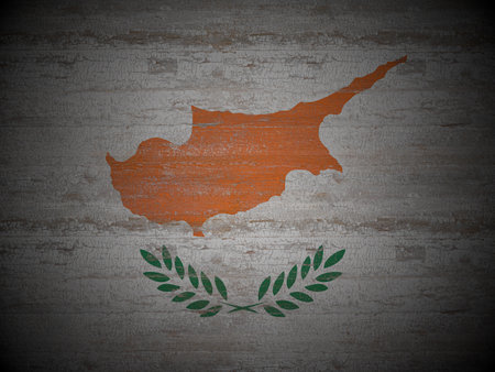 Old wooden Cyprus flag background. 3d illustration.の写真素材