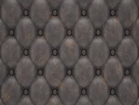 Leather upholstery background with buttons. 3d illustration.の写真素材