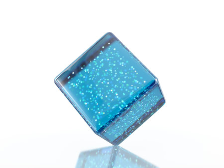 Glass cube on a white background. 3d illustration.