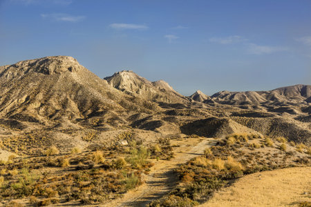 It is a landscape of Tabernas Desert in AlmerÃ­a, is the only desert in Europe