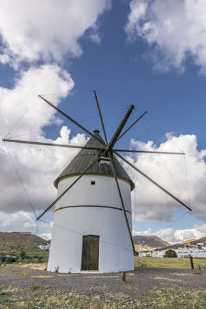 It is a renovated mill situated in the natural park of Cabo de Gata in Almeria, Spainの写真素材