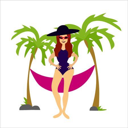 Vector illustration of a woman in swimwearのイラスト素材