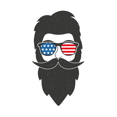 National american print design, 4th of july Memorial Day cardのイラスト素材