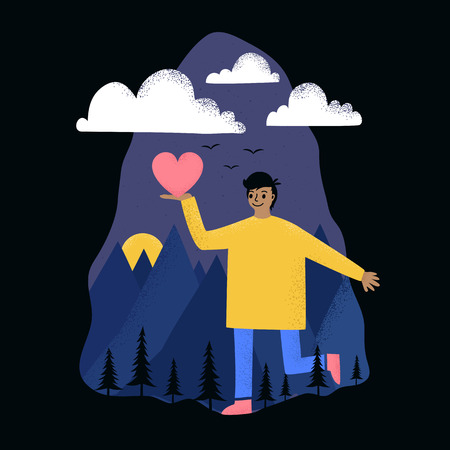 Nature lover poster print designのイラスト素材