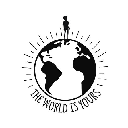 The world is yours lettering quote. Inspirational typography posterのイラスト素材