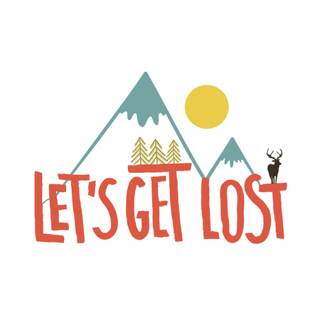 Vector illustration about nature and adventuresのイラスト素材