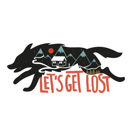 Let's get lost quoteのイラスト素材