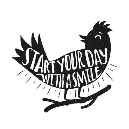 Inspirational and motivational vintage illustration with lettering quote. Stylish print designのイラスト素材