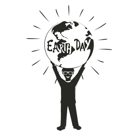Earth day typography poster. Ecology concept, planet holidayのイラスト素材