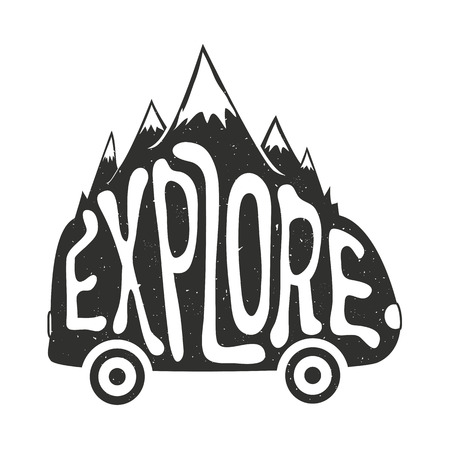 Explore. Lifestyle concept. T-shirt print design, home decor element. Inspiring typography posterのイラスト素材