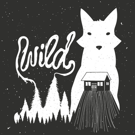Vintage vector hand drawn style lettering illustration. T-shirt print, home decoration art, greeting and postal cards designのイラスト素材