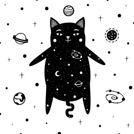 Funny apparel print design, black and white posterのイラスト素材