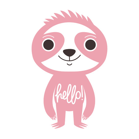 Cute childish animal print design, colored typography posterのイラスト素材