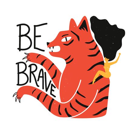 Modern typography poster with animal, apparel print designのイラスト素材