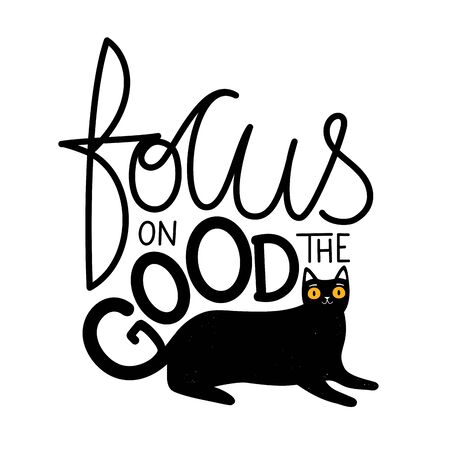 Cute inspirational and motivational typography poster with calligraphy and petのイラスト素材