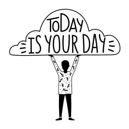 Motivational and inspirational typography poster, apparel print design with textのイラスト素材