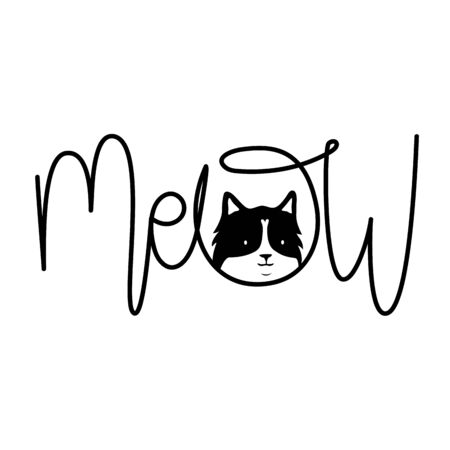 Funny monochrome typography poster with pet, apparel print design with domestic animalのイラスト素材