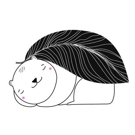 Cute print design with animal, home decoration posterのイラスト素材