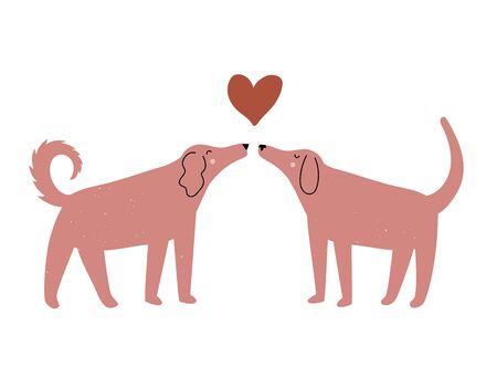 Romantic save the date card, cute and funny apparel print design with petのイラスト素材