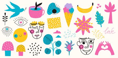 Colorful abstract contemporary collection of modern trendy illustrationsのイラスト素材
