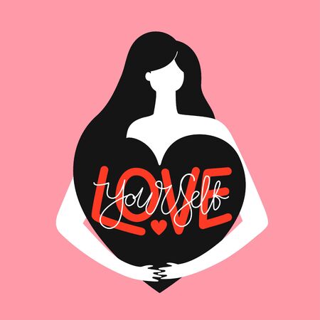 Inspirational colored typography poster, female print templateのイラスト素材
