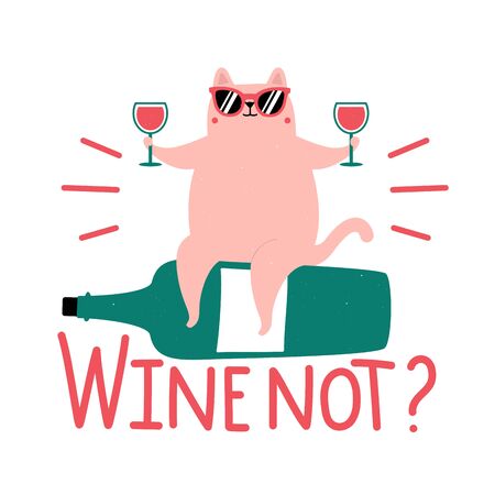 Colored typography poster with text and domestic animalのイラスト素材