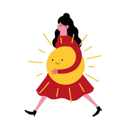 Funny and cute spring or summer cartoon style print designのイラスト素材