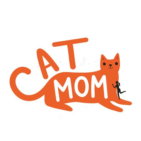 Funny typography poster, apparel print design with domestic animalのイラスト素材