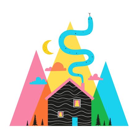 Trendy outdoor print designのイラスト素材