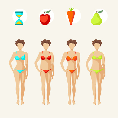 Female body shapes - four typesのイラスト素材