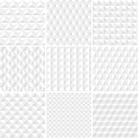 White geometric seamless background collectionのイラスト素材