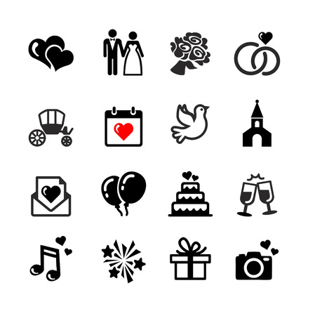 Web icons set - Wedding, marriage, bridal