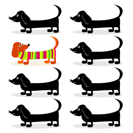 dachshund dogs - think differentlyのイラスト素材