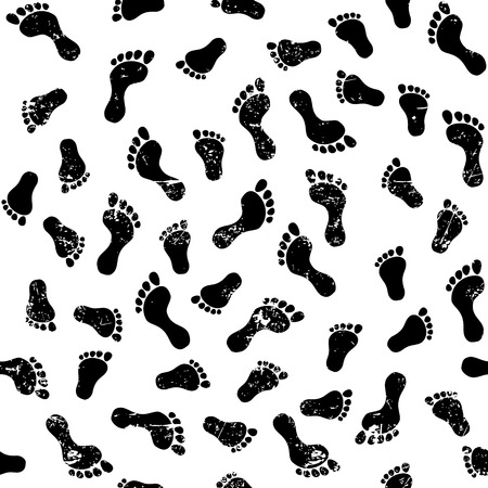 Seamless background with human footprintsのイラスト素材