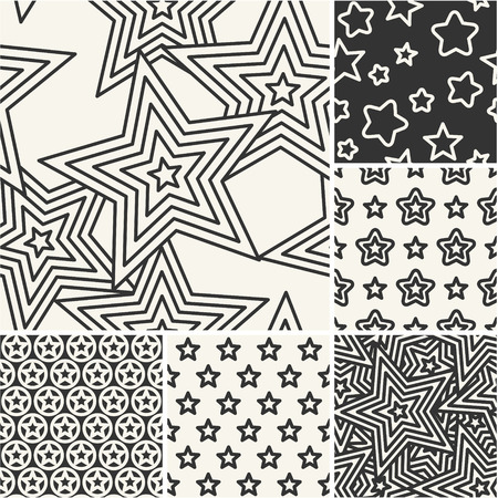 Thin lines backgrounds with pentagonal starのイラスト素材