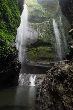 Madakaripura waterfall in Indonesiaの写真素材