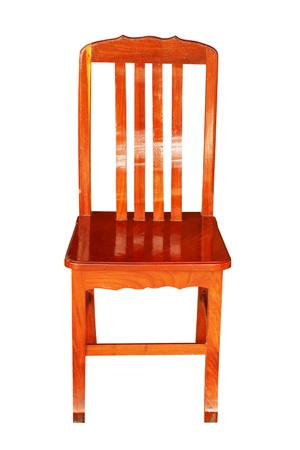Wooden chair isolated on white backgroundの写真素材