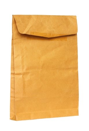 Old envelope isolated on white backgroundの写真素材