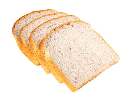 Brown rice bread isolated on white background