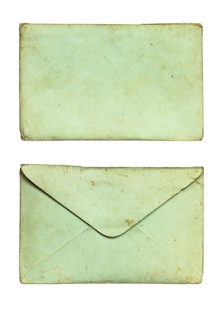 Old envelope isolated on white backgroundの写真素材